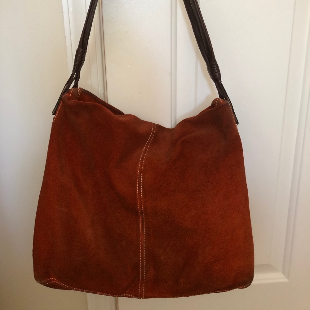 Italian Suede and Leather Shoulder Bag
